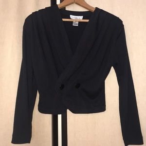 Cariza Black Crop Style Top with Two Buttons